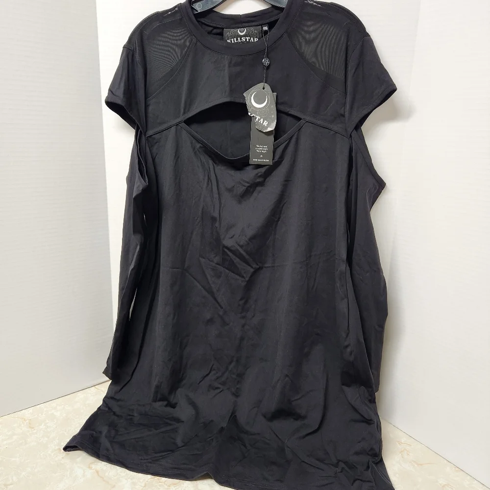 Killstar Black Mesh Dress Sz 4XL New Goth Punk New - Picture 1 of 8
